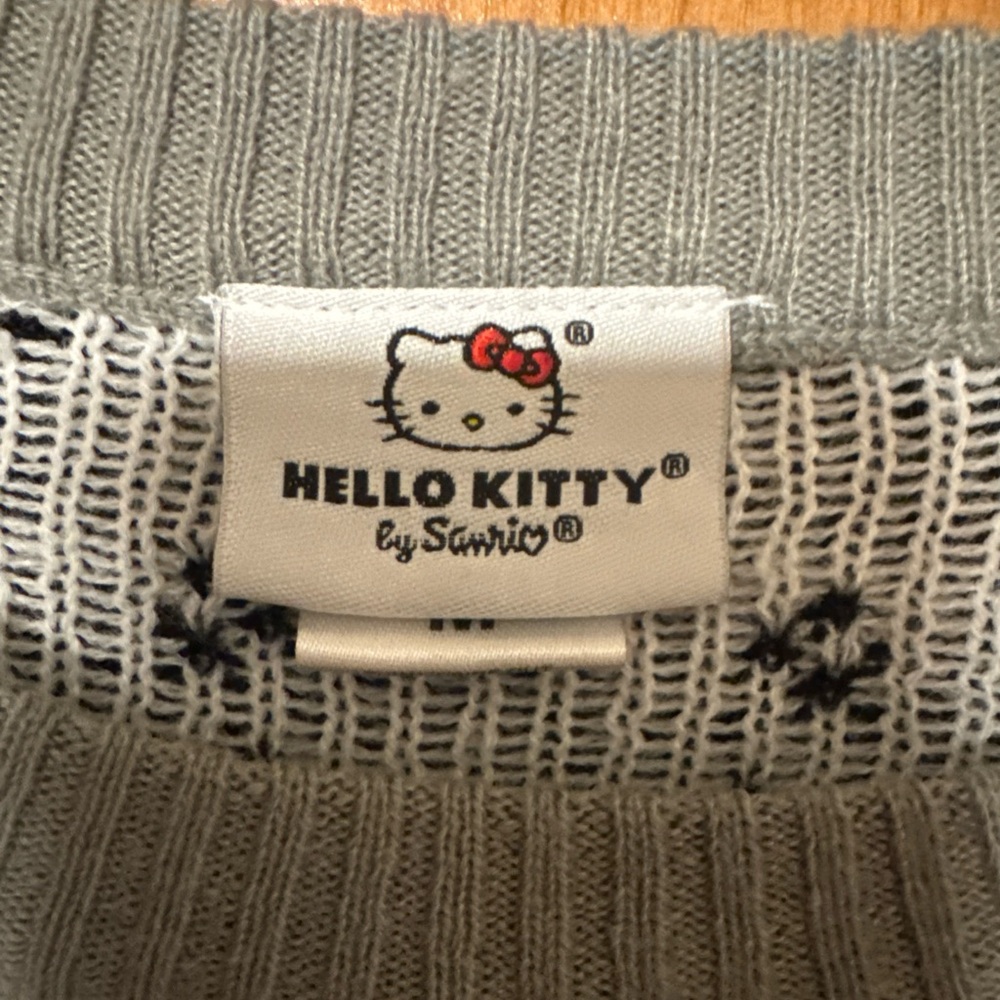 Hello Kitty Black and White Christmas Holiday Sweater by Ripple Junction EUC - Picture 3 of 4